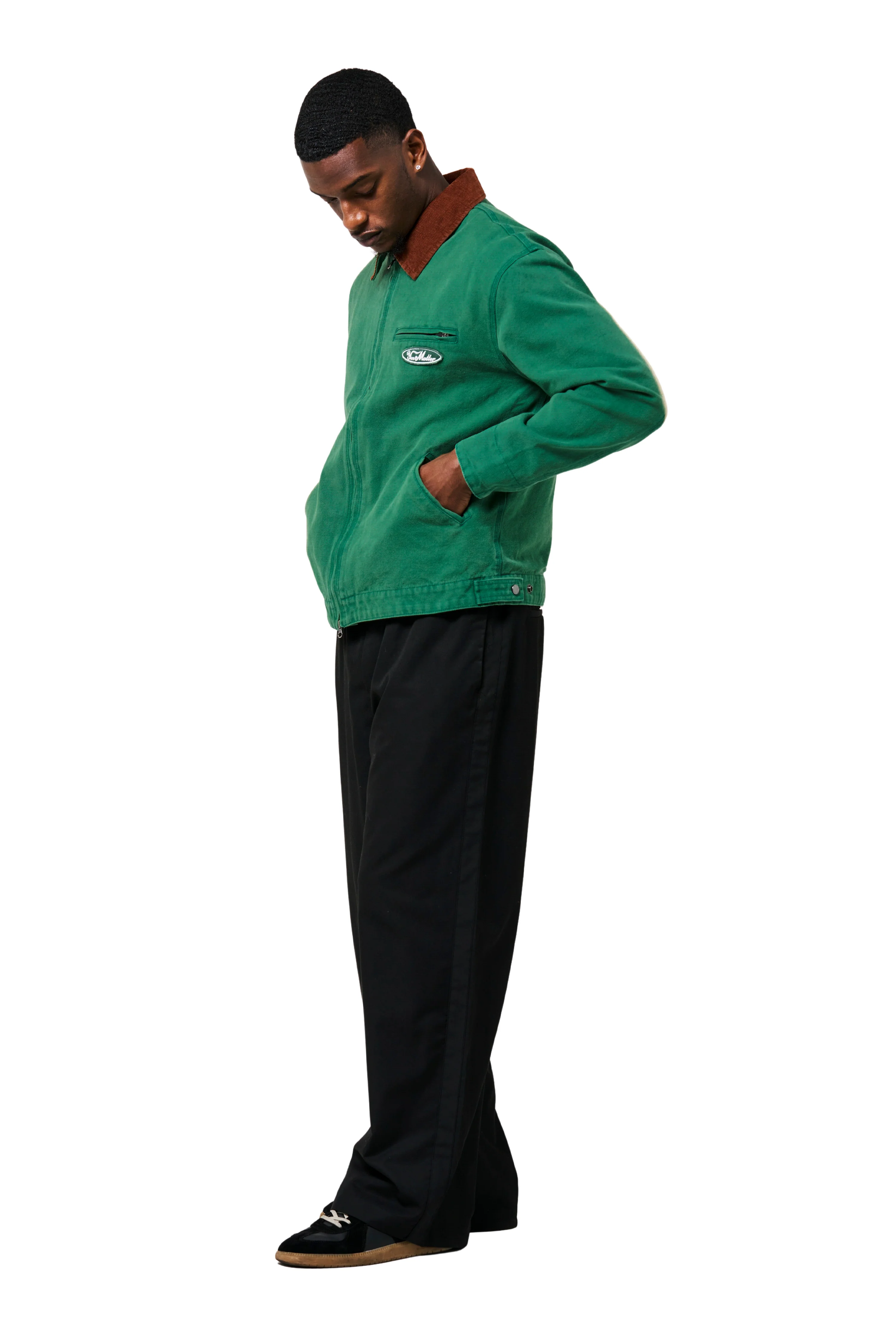 You Matter Blue Collar Jacket - Forest Green - Image 4