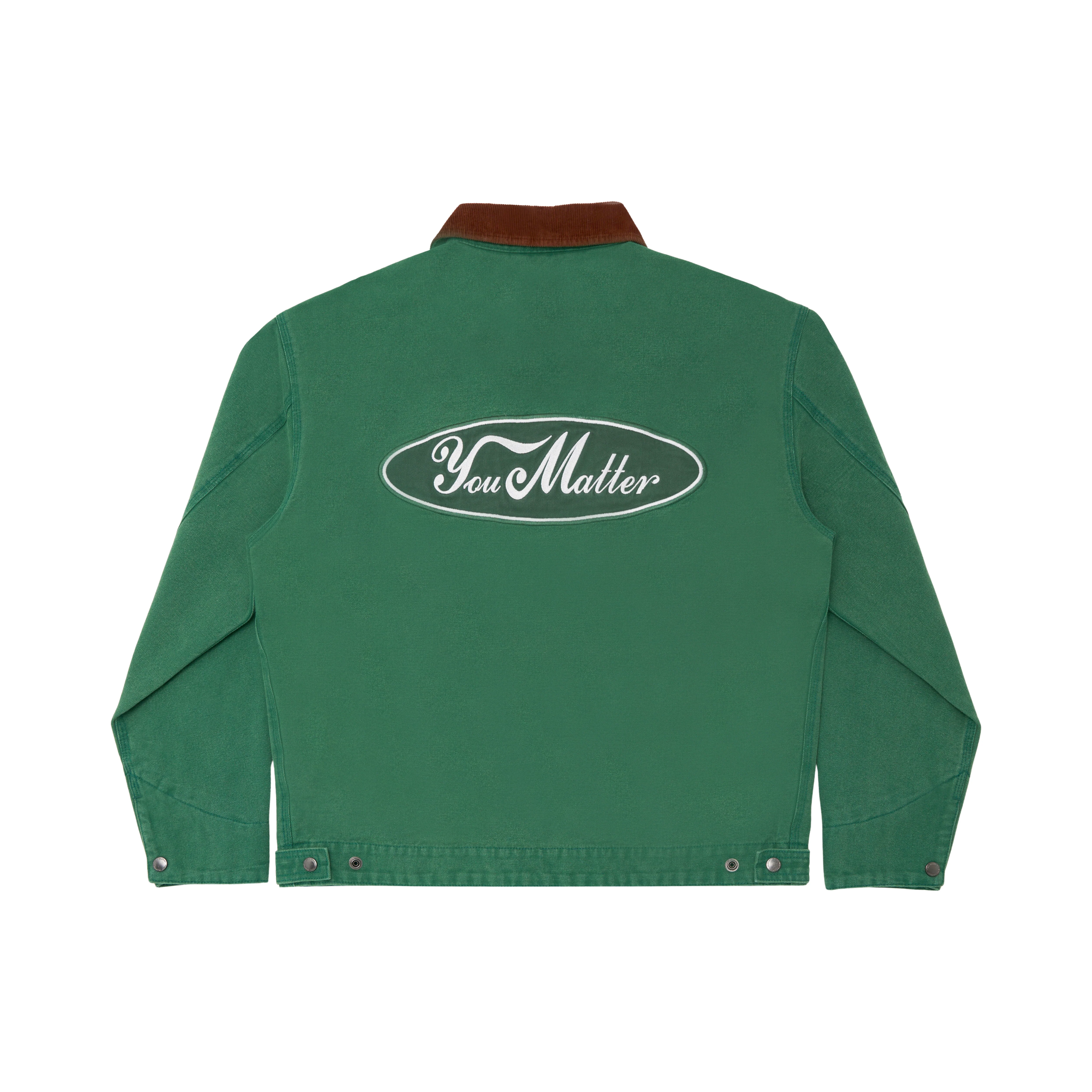 You Matter Blue Collar Jacket - Forest Green - Image 5