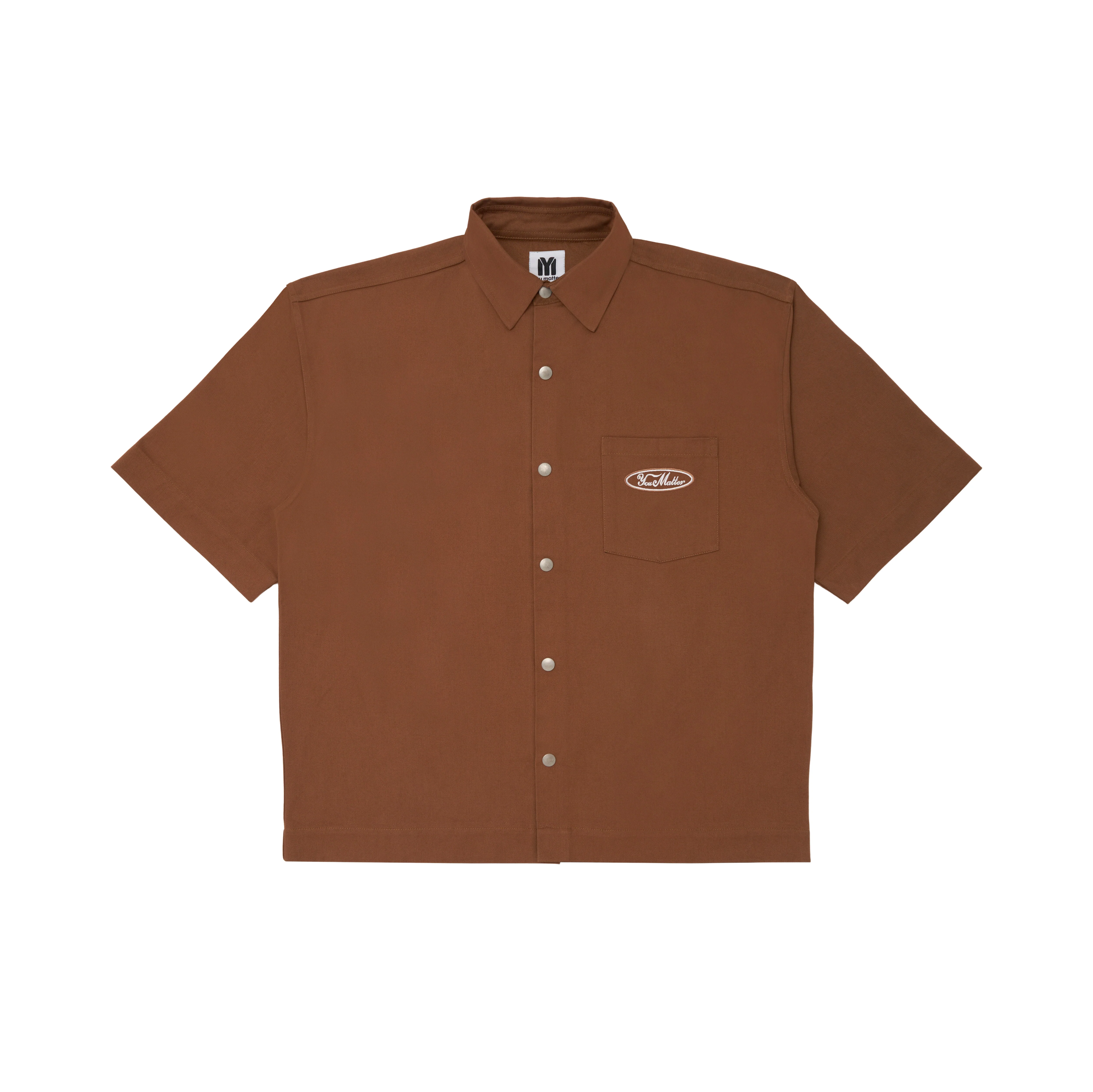 You Matter Blue Collar Shirt - Brown - Image 3