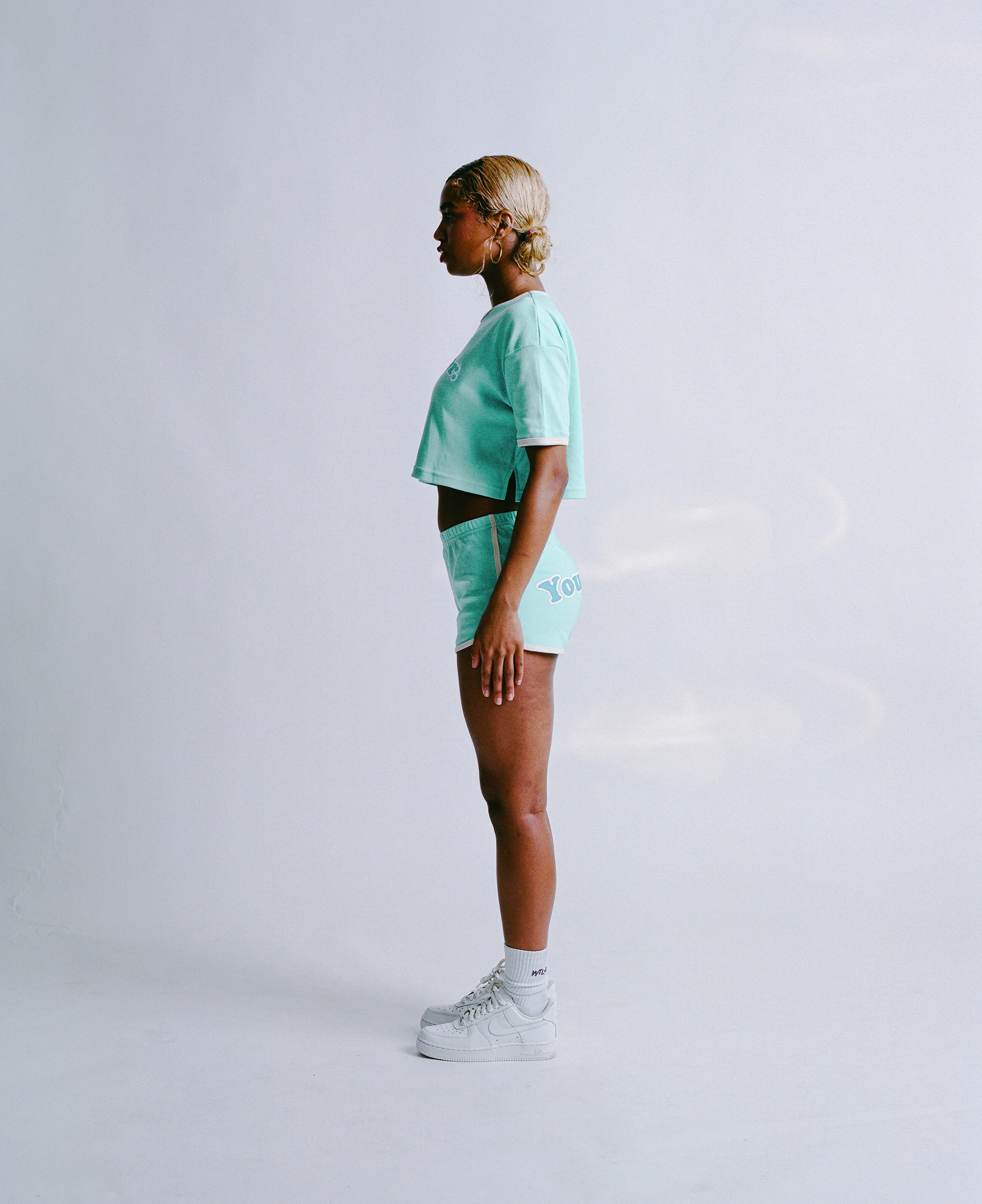 You Matter Baby Blue Short Shorts - Image 5