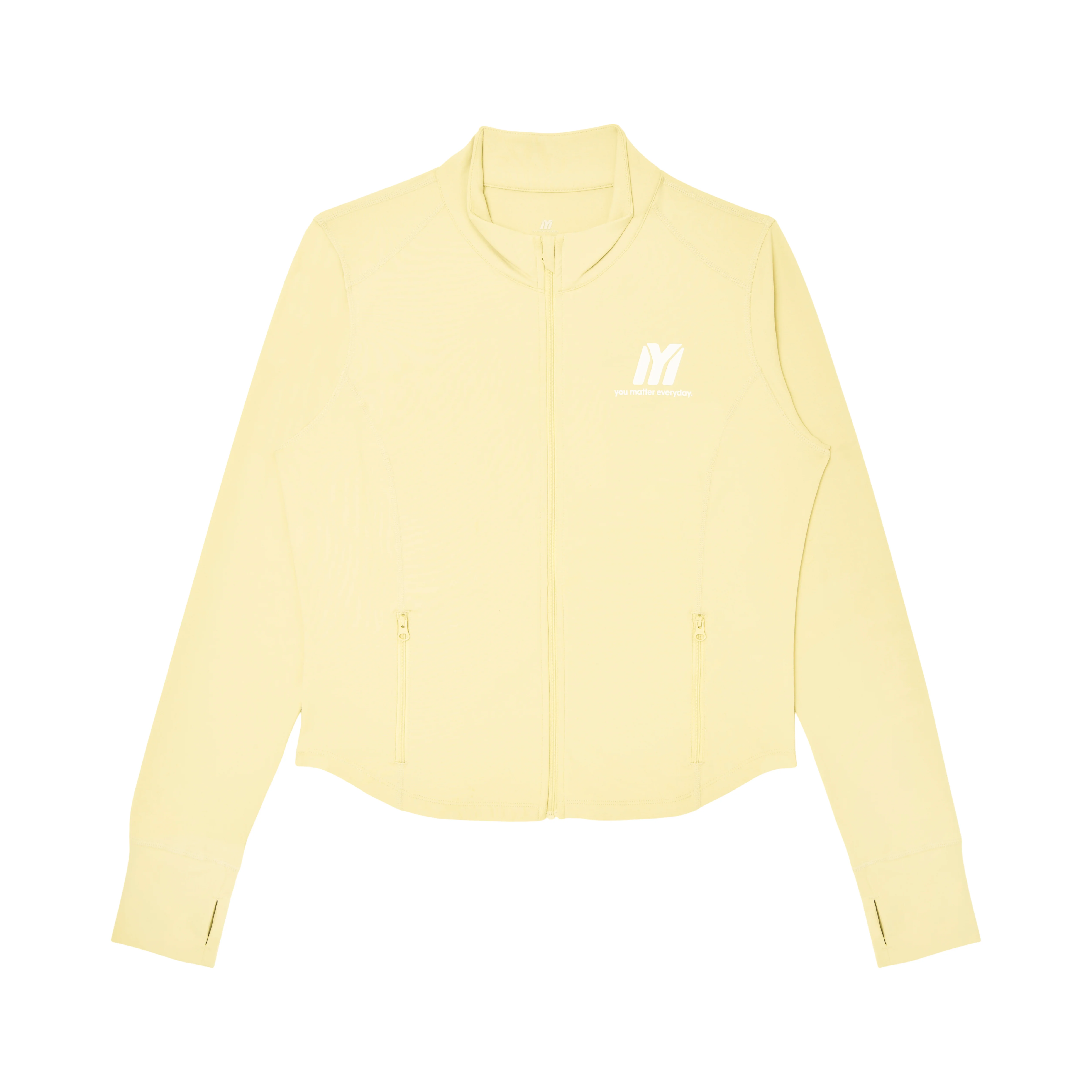 You Matter Everyday Active Zip Up Jacket - Buttercream Yellow - Image 2