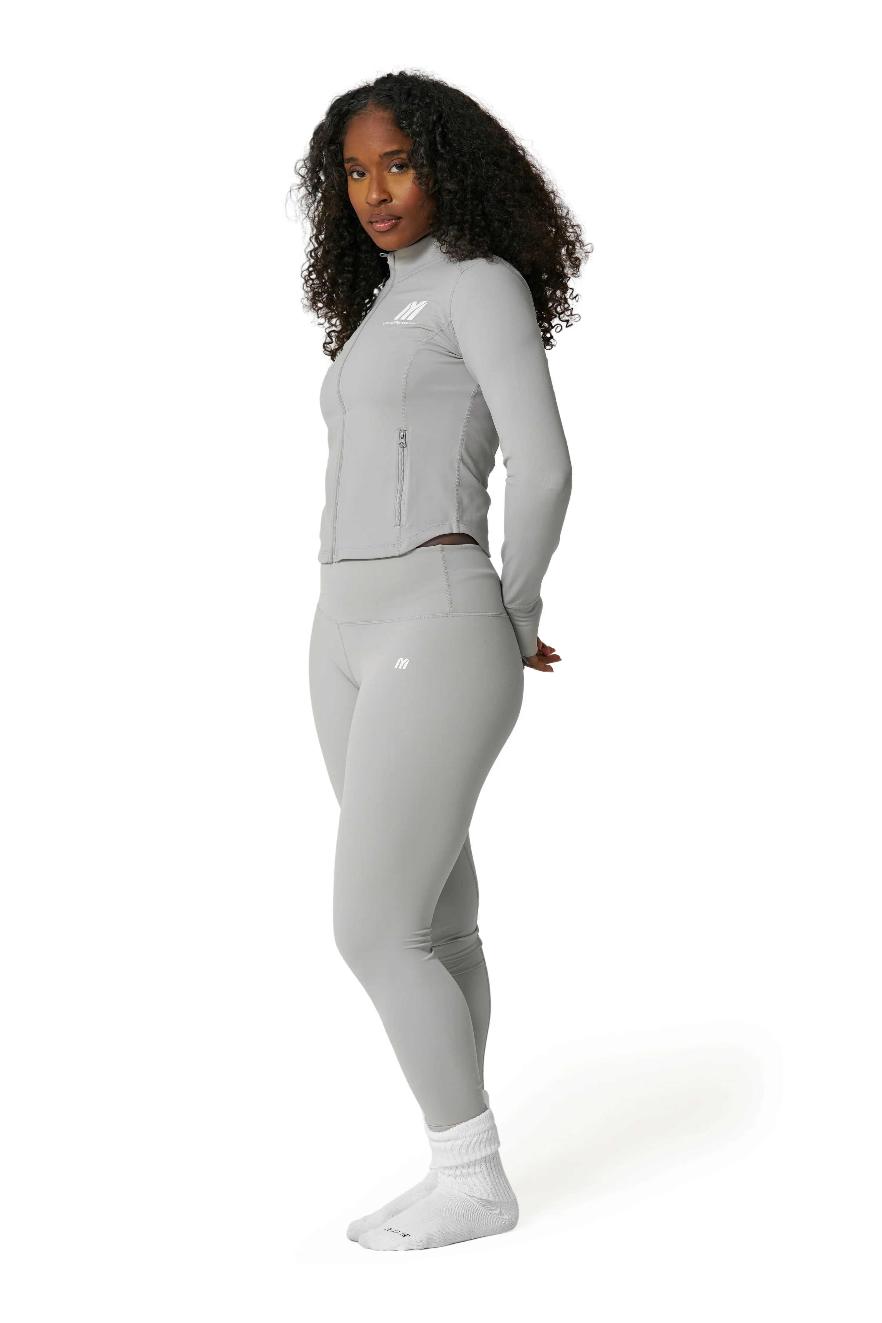 You Matter Everyday Active Zip Up Jacket - Ash Grey