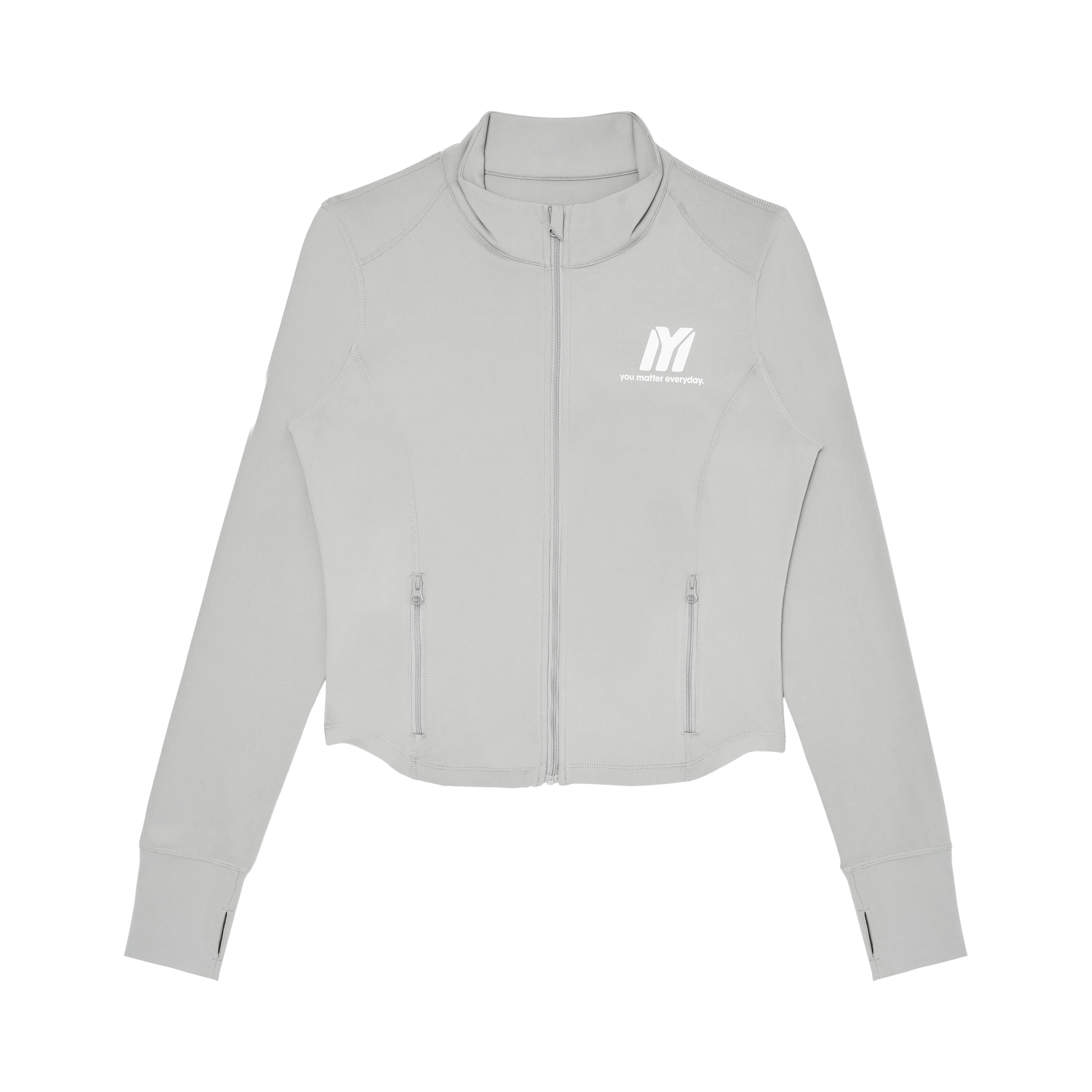 You Matter Everyday Active Zip Up Jacket - Ash Grey - Image 2