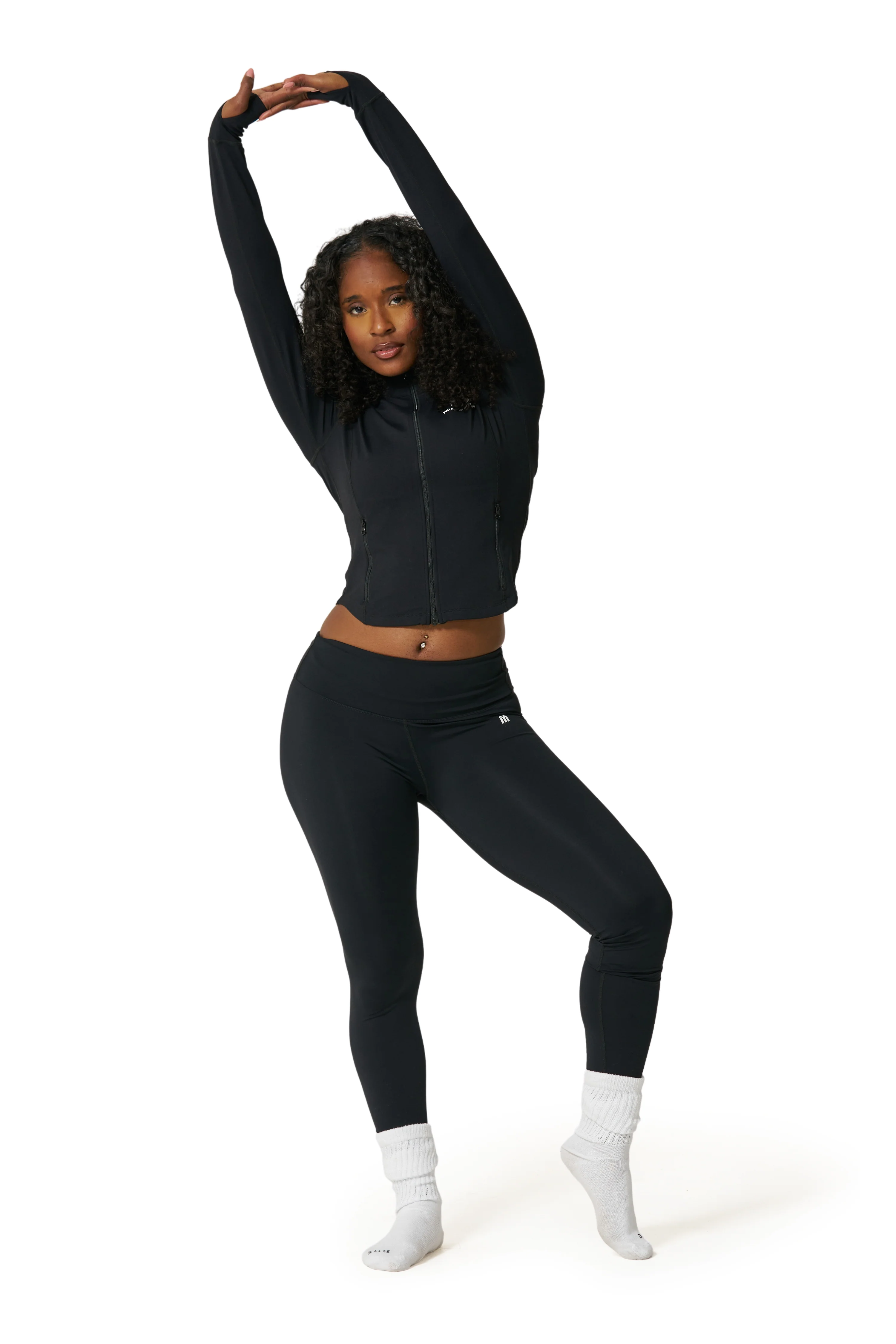 You Matter Everyday Active Zip Up Jacket - Black