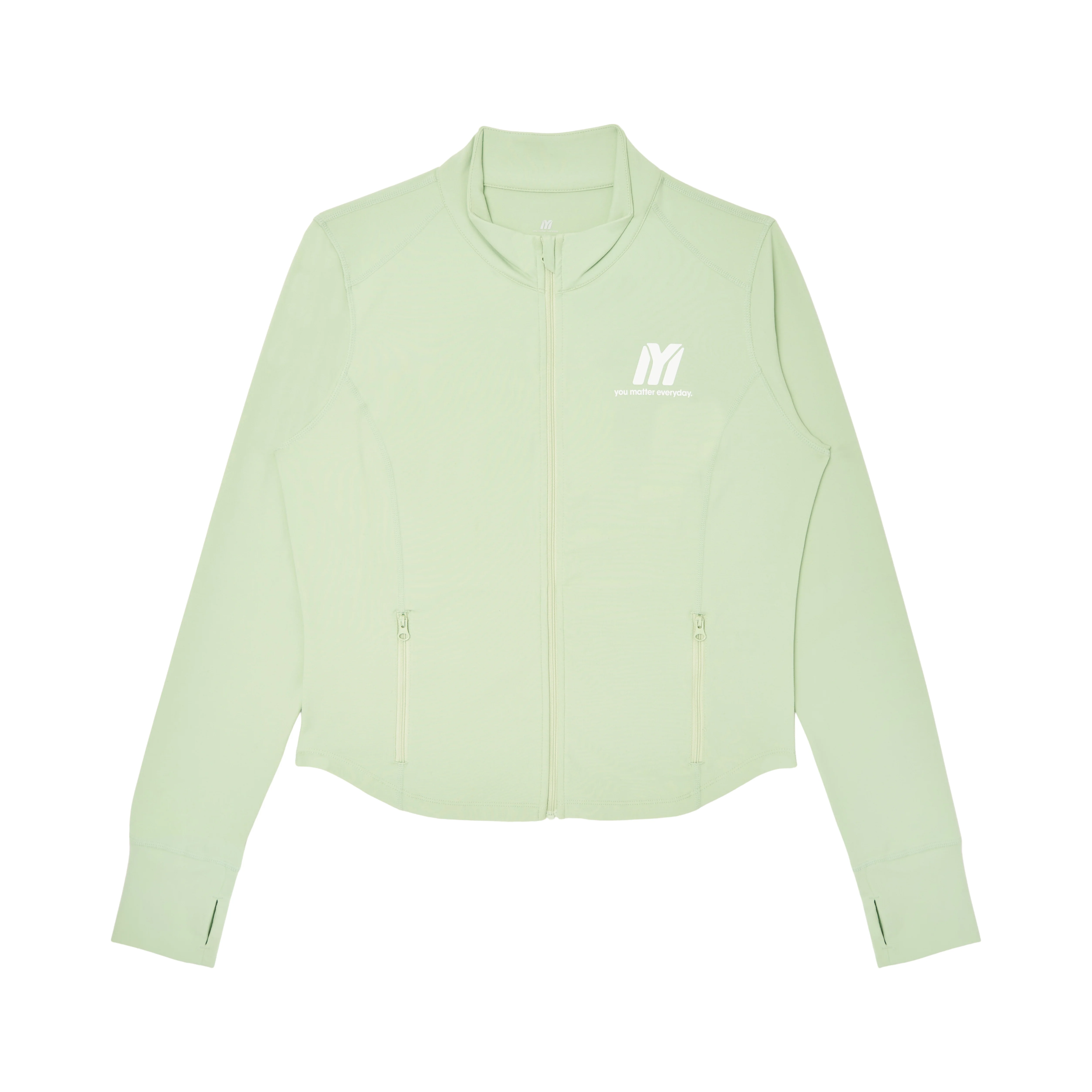 You Matter Everyday Active Zip Up Jacket - Sage Green - Image 2