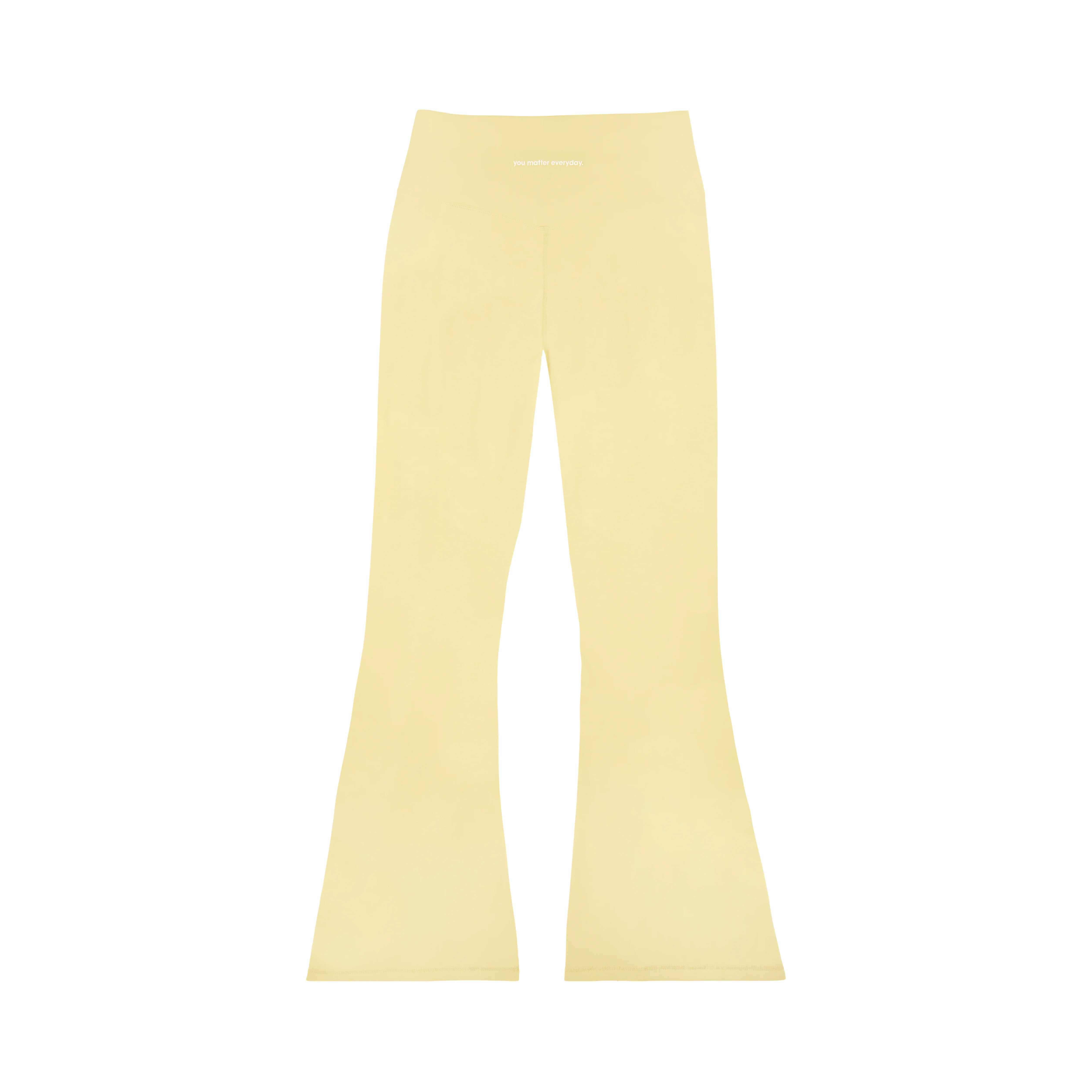 You Matter Everyday Flare Yoga Pants - Buttercream Yellow - Image 3