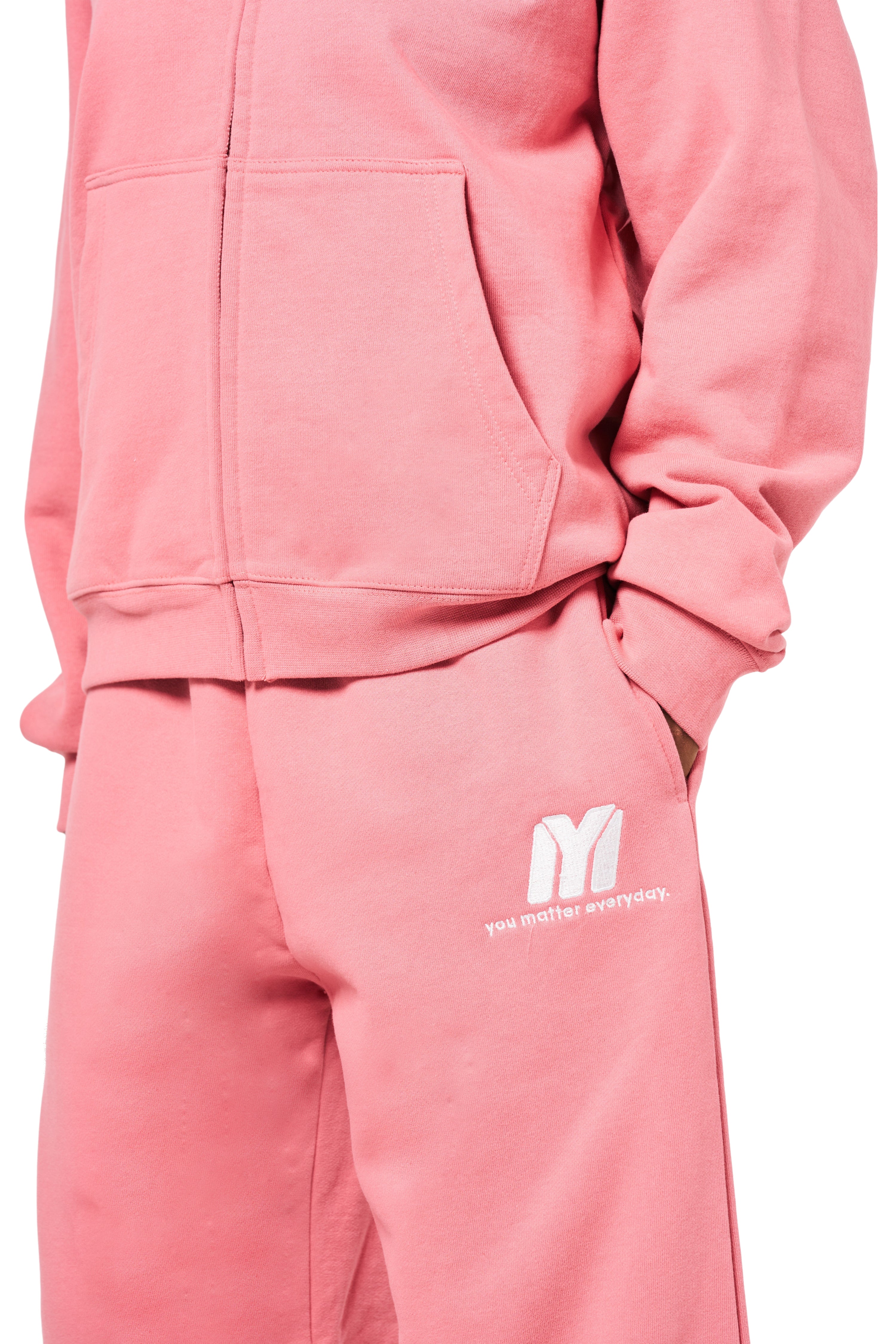 You Matter Everyday Wide Leg Sweatpants - Rose Pink - Image 5
