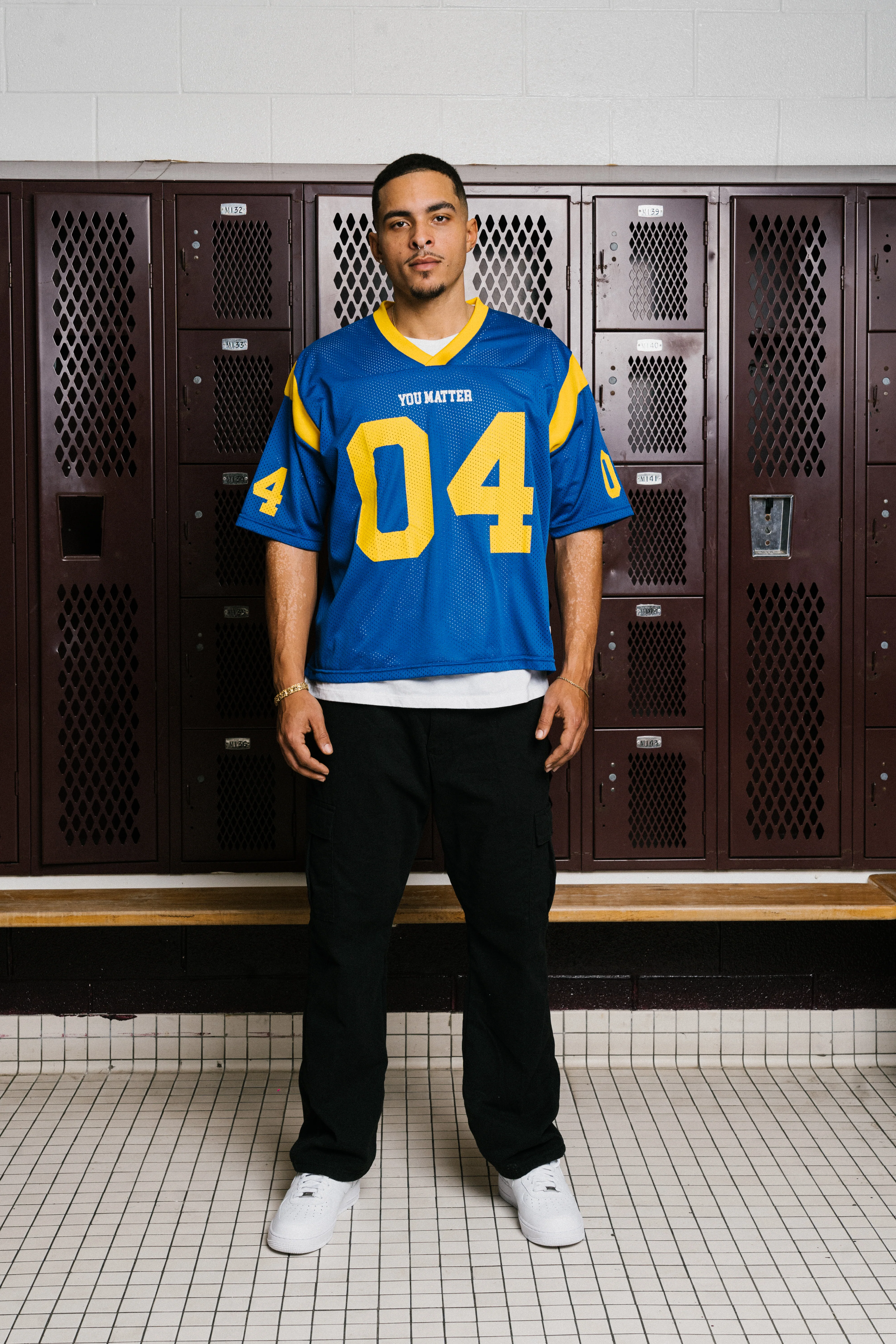 You Matter Football Jersey - Blue & Gold - Image 15