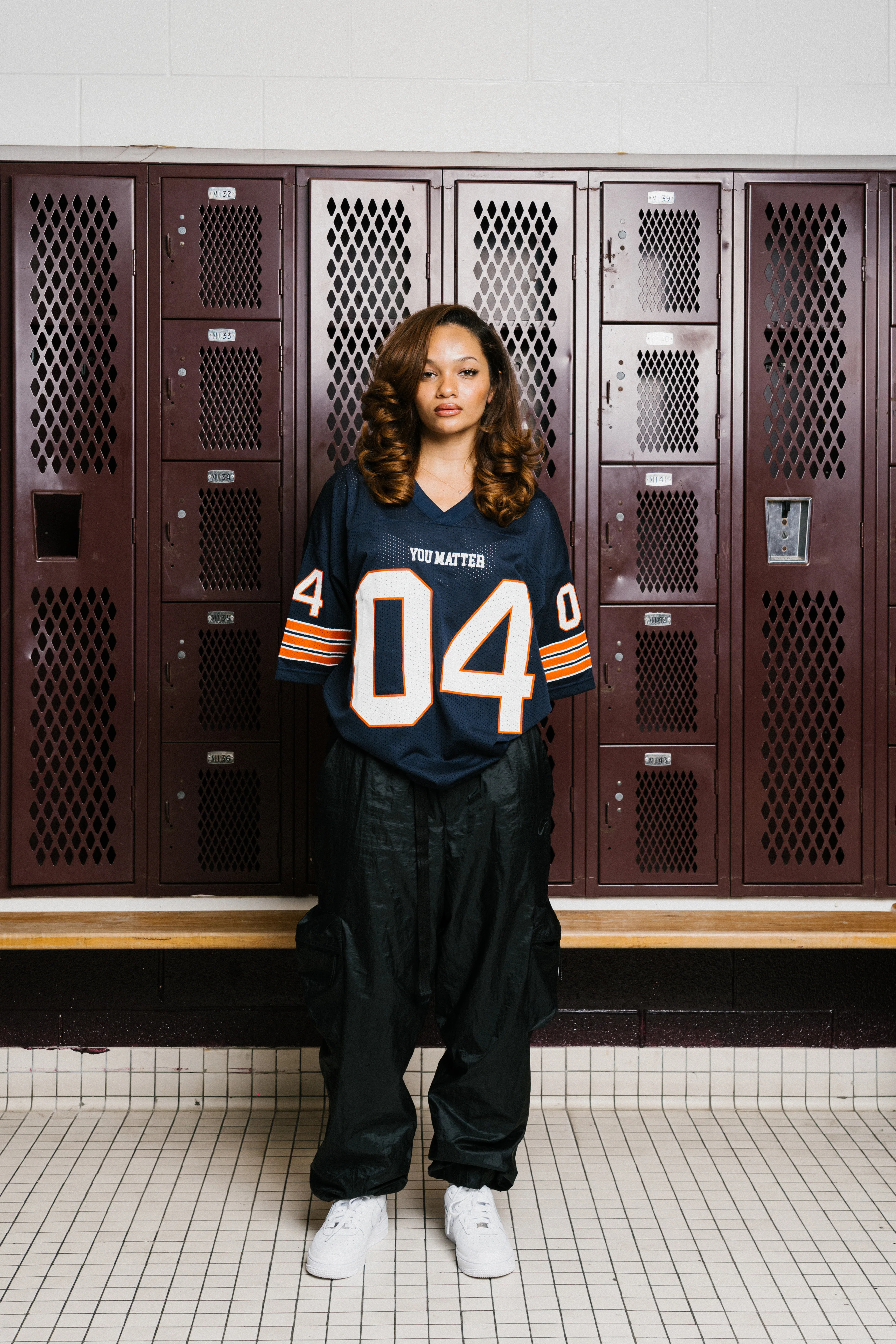 You Matter Football Jersey - Navy & Orange - Image 15