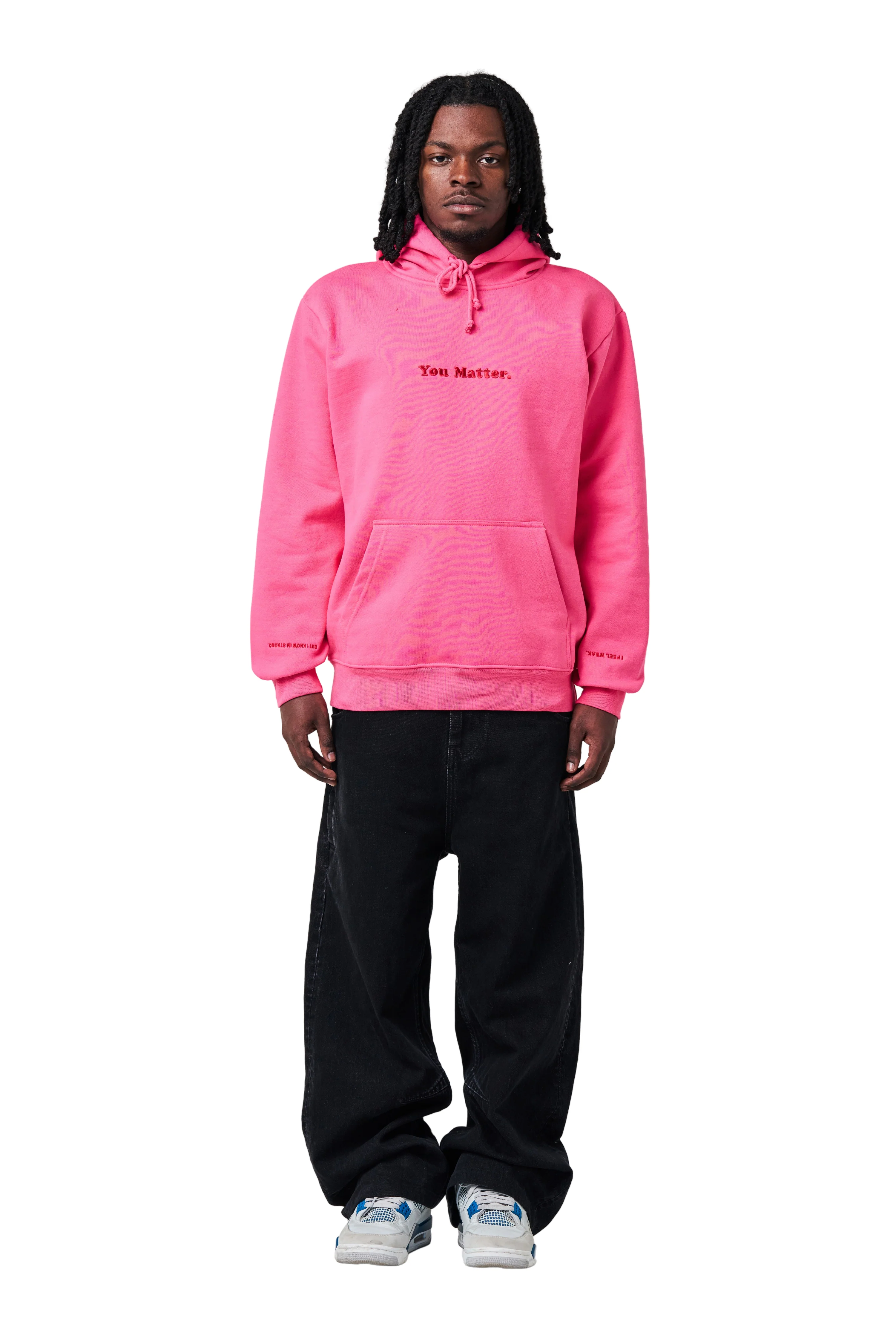 You Matter Satin Hoodie - Blush Pink - Image 5