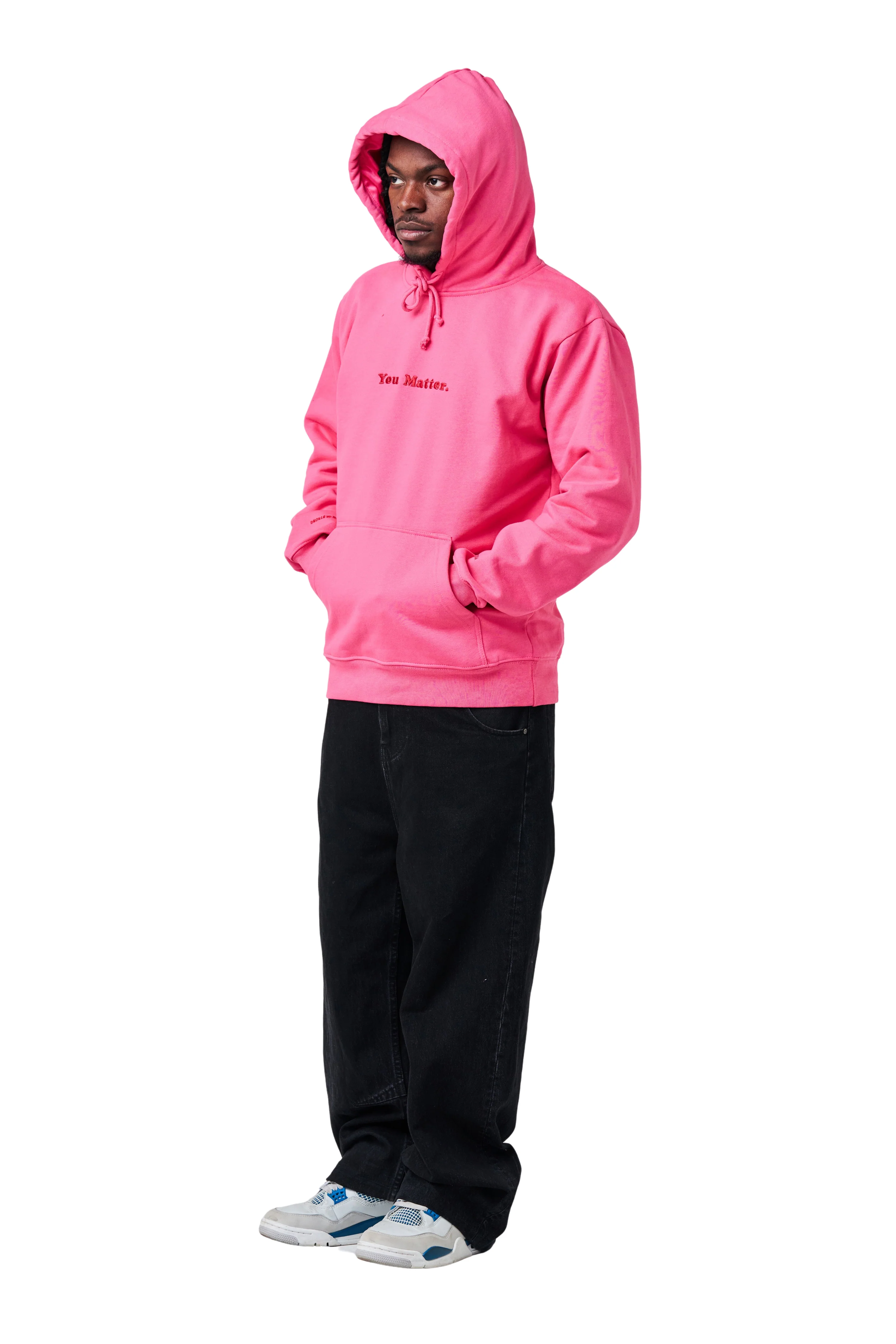 You Matter Satin Hoodie - Blush Pink - Image 6