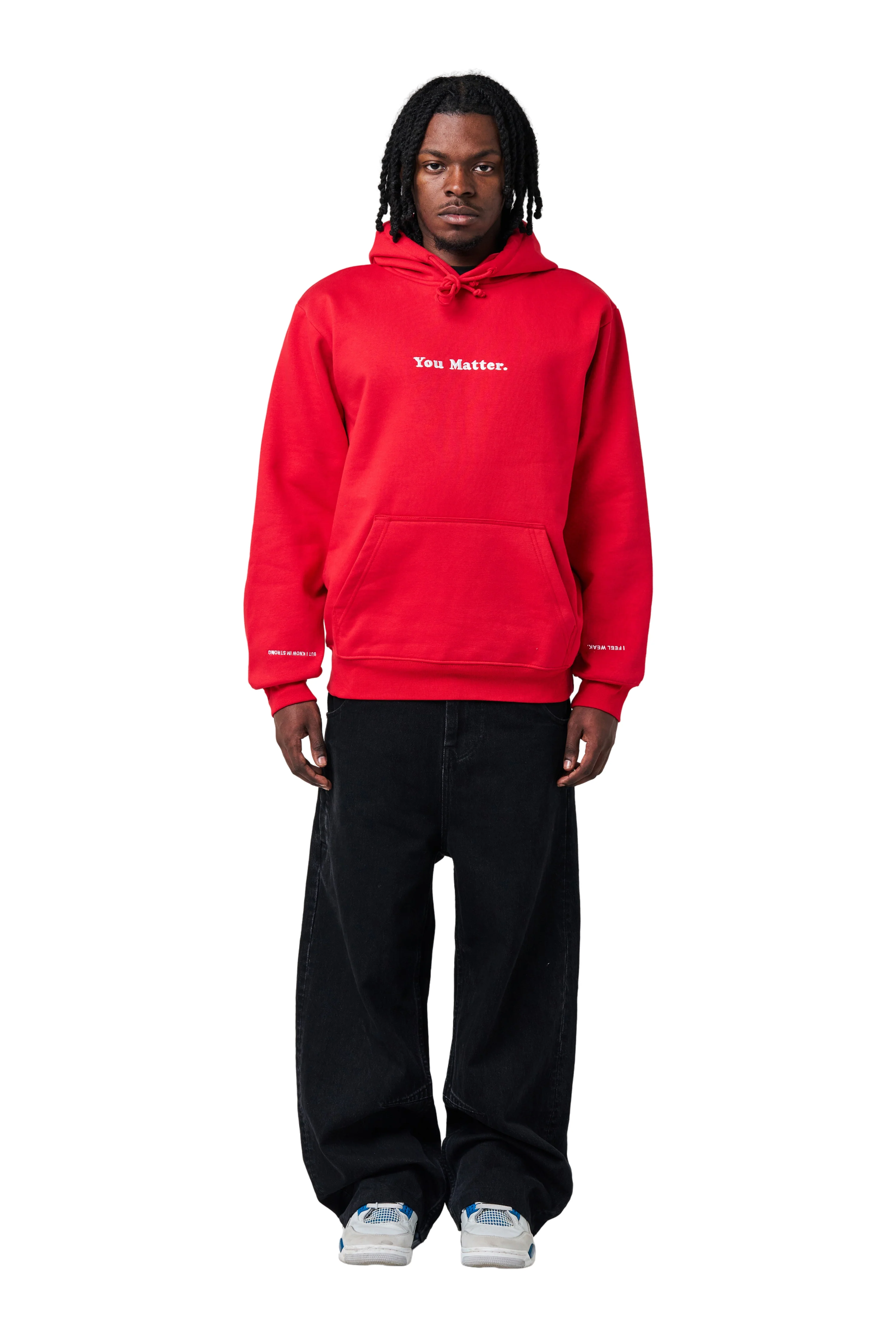You Matter Satin Hoodie - Red - Image 4